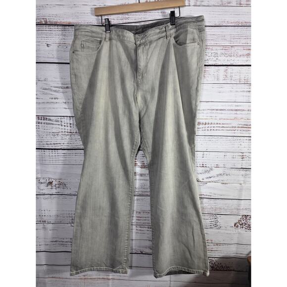 Michael Kors Women's 20W Plus Size Jean Gray Stretch Denim Straight Leg - Picture 1 of 5